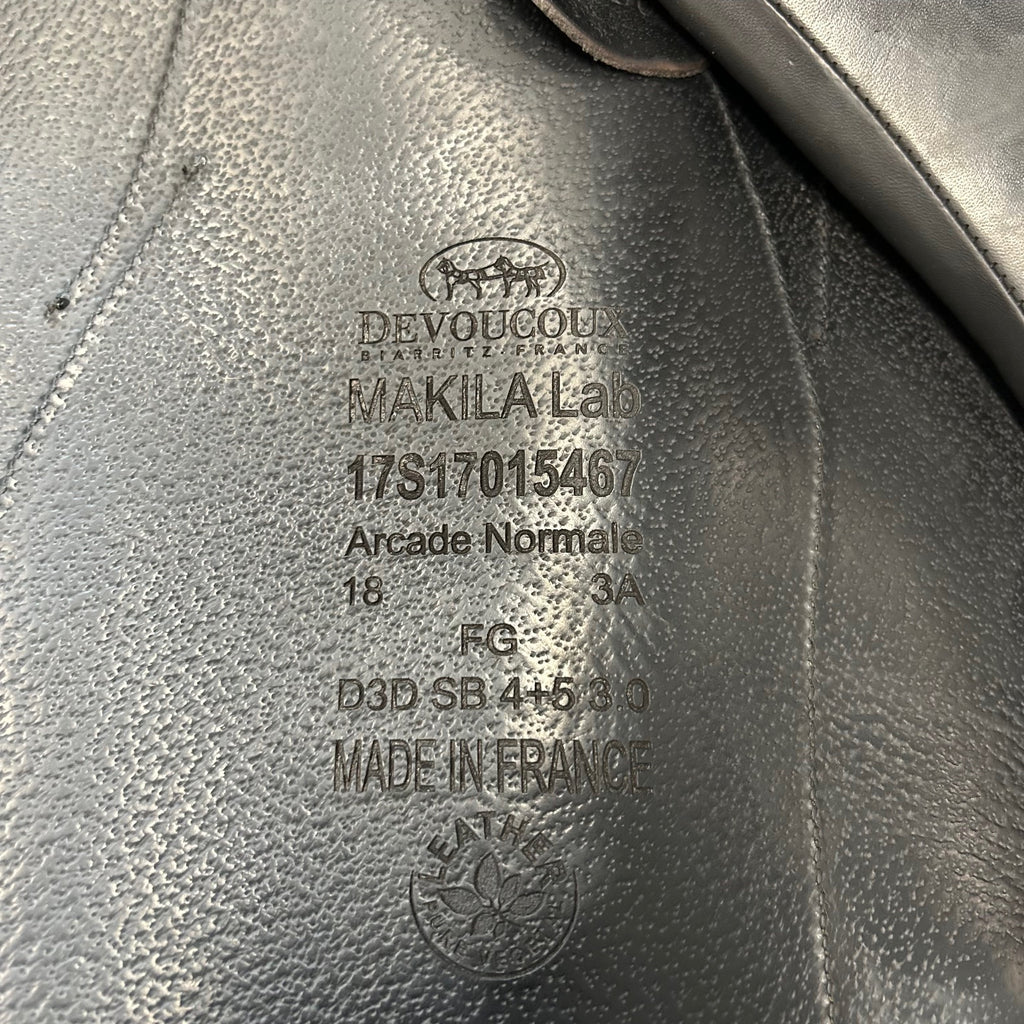 HOLD: Used Devoucoux Makila Lab 18" Monoflap Dressage Saddle